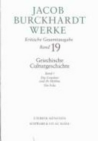 Jacob Burckhardt Werke: kritische Gesamtausgabe