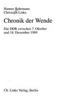 Die DDR zwischen 7. Oktober und 18. Dezember 1989